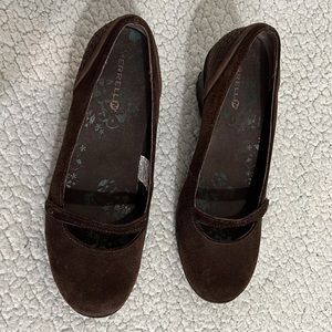 Merrell Petunia Womens Suede Wedge Mary Jane Shoes Size 8